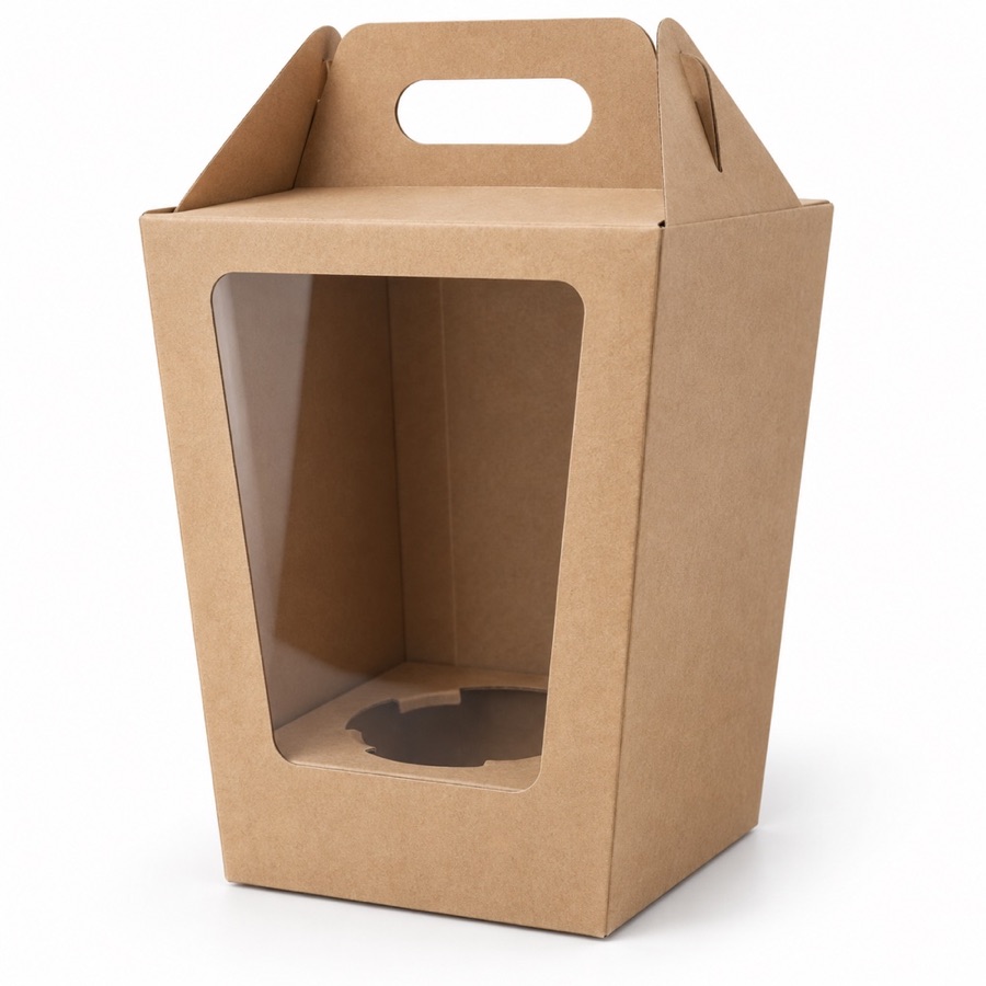 Natural Kraft Paper Flower & Plant Gift Packaging Box