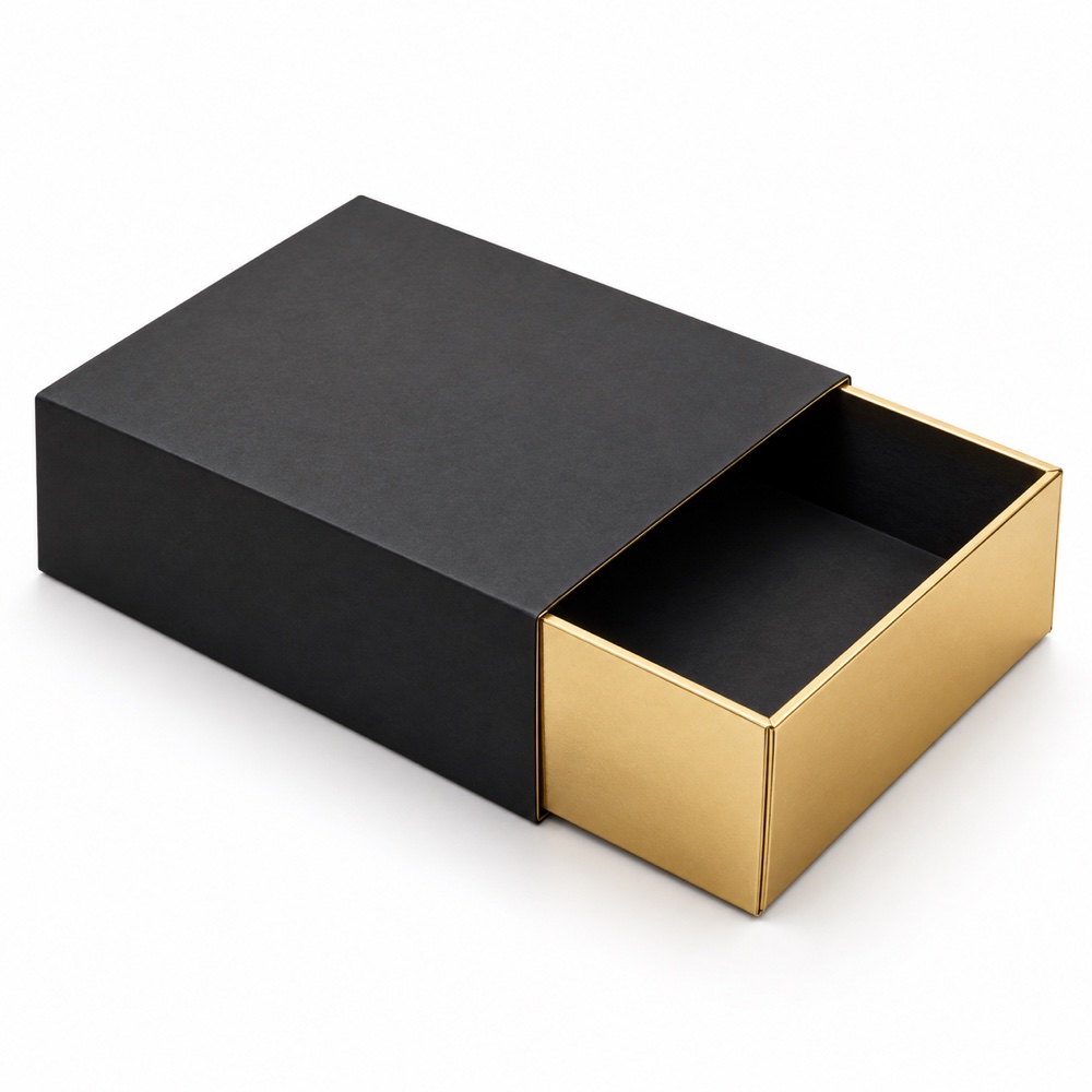 Two-Piece Sliding Sleeve Cardboard Gift Box with Gold Edge Foil