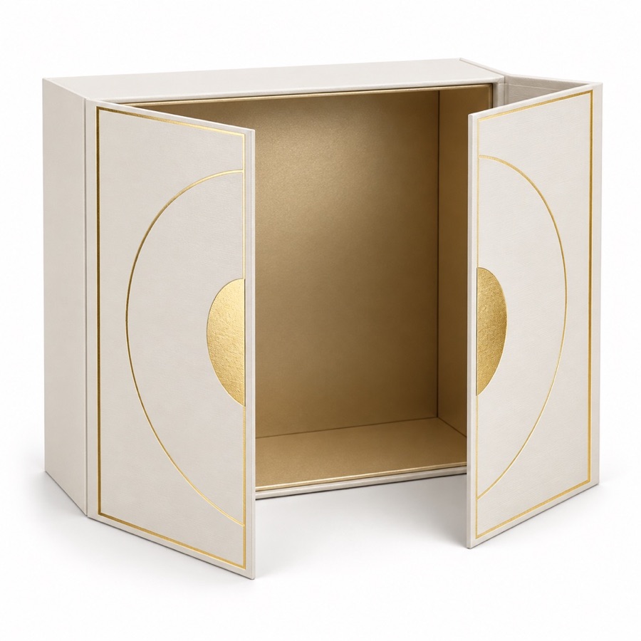 Double-Door Opening Magnetic Rigid Box with Hot Foil Stamping