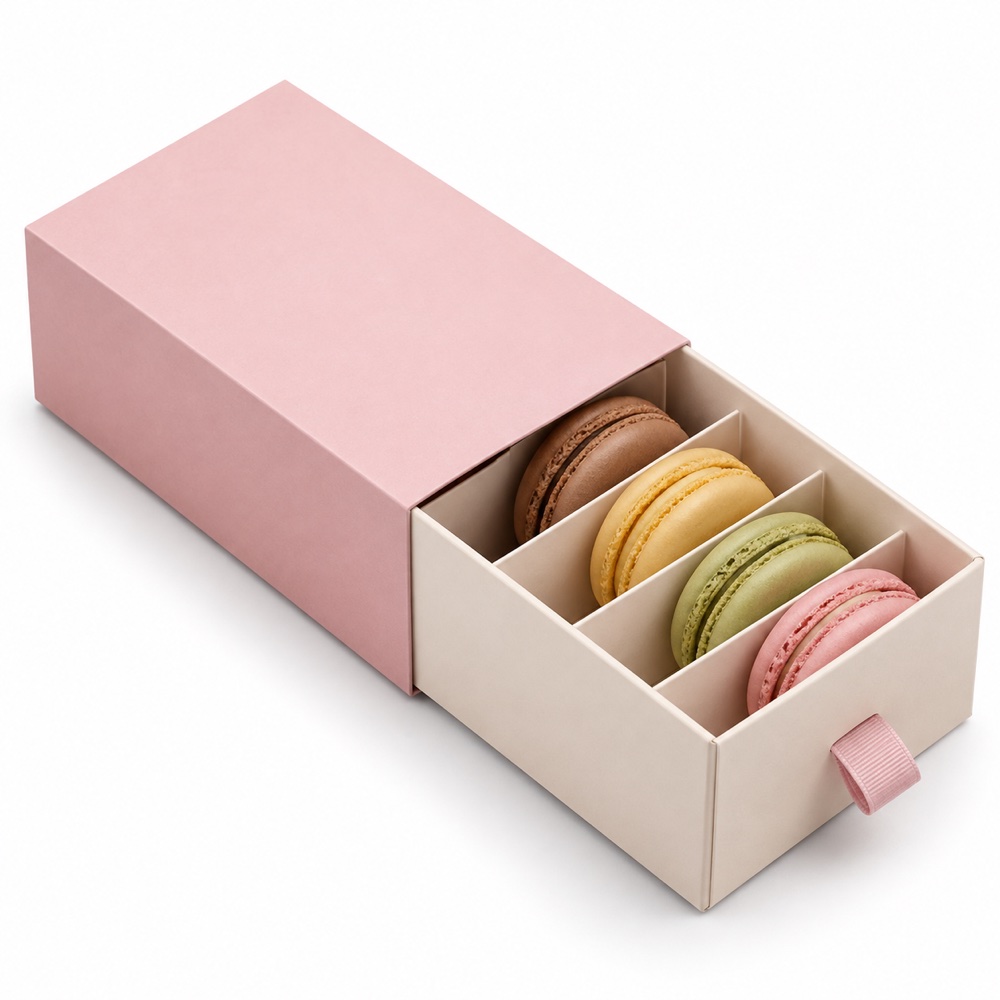 Food-Grade Sliding Drawer Macaron & Confectionery Paper Box