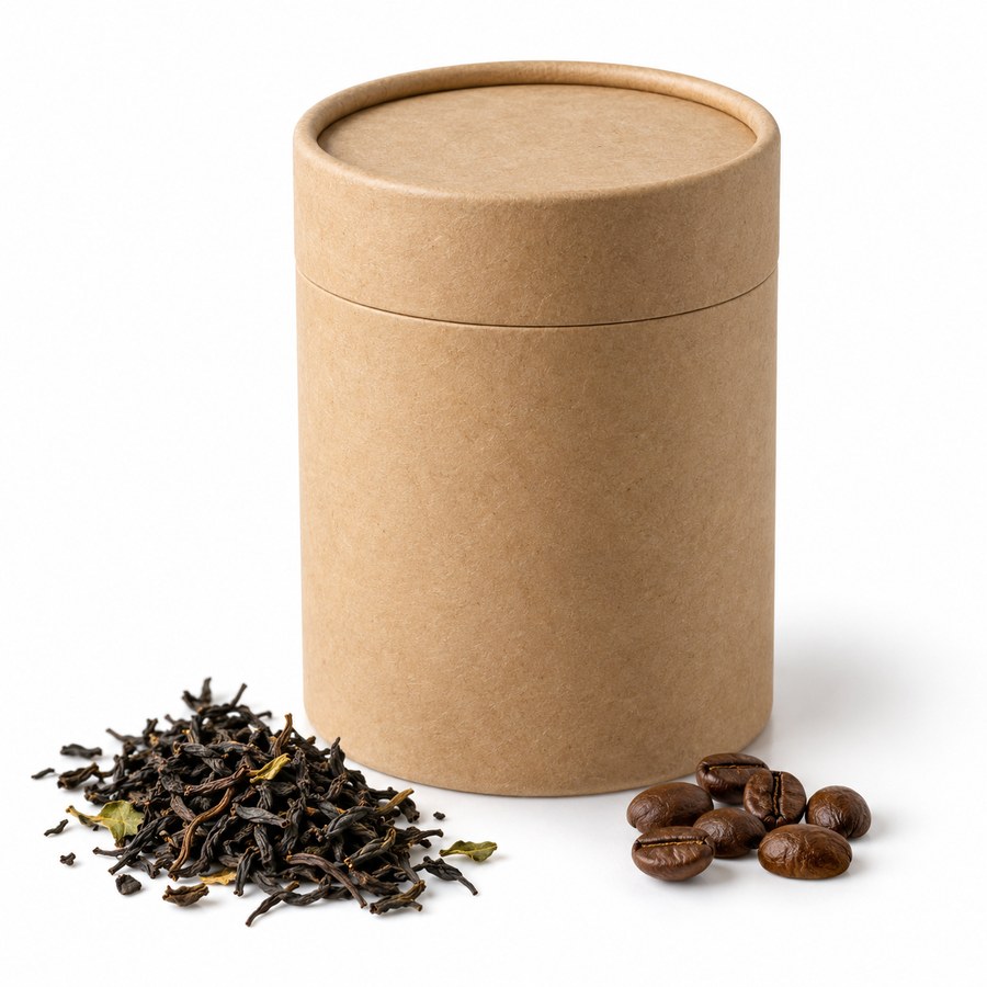 Kraft Paper Tube Canister for Tea & Coffee Gifts